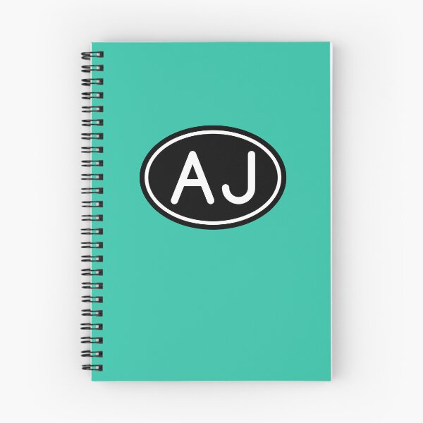 Item preview, AJ Initials Monogram Oval White Letters designed and sold by Jeallan Designs.