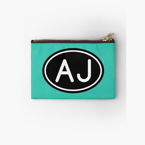 Item preview, AJ Initials Monogram Oval White Letters designed and sold by Jeallan Designs.