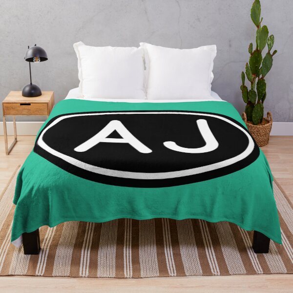 Item preview, AJ Initials Monogram Oval White Letters designed and sold by Jeallan Designs.