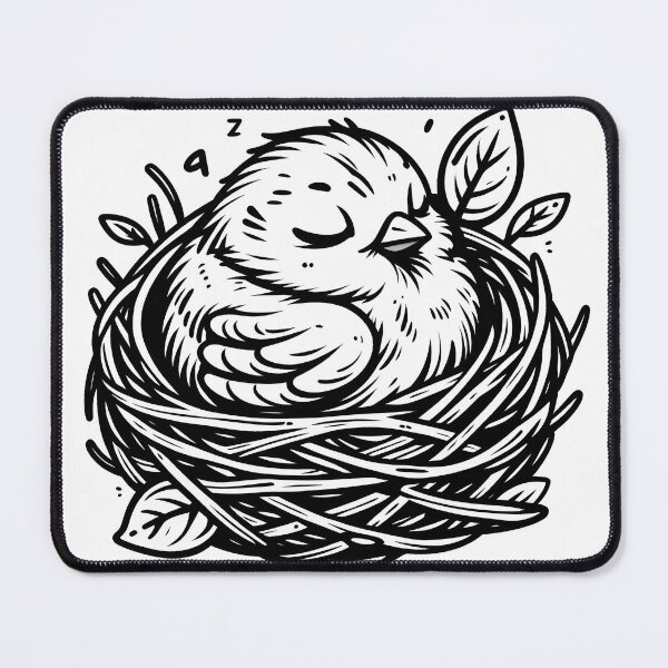 Item preview, Black Line drawing of baby canary bird designed and sold by creativekrish.
