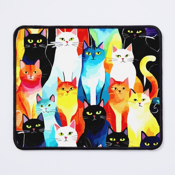 Item preview, Charming Cats Portrait: A Medley of Colors and Calm designed and sold by VikArtStudio.
