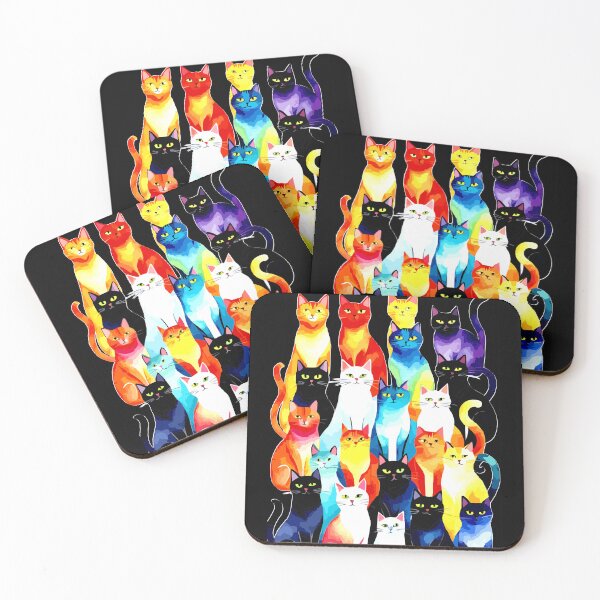 Item preview, Charming Cats Portrait: A Medley of Colors and Calm designed and sold by VikArtStudio.