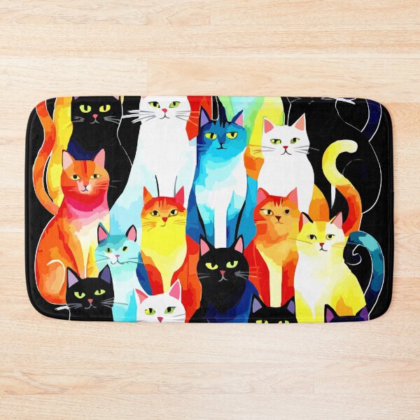 Item preview, Charming Cats Portrait: A Medley of Colors and Calm designed and sold by VikArtStudio.