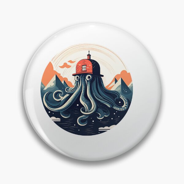 Item preview, Evil octopus attacking the town designed and sold by faberrzhe.