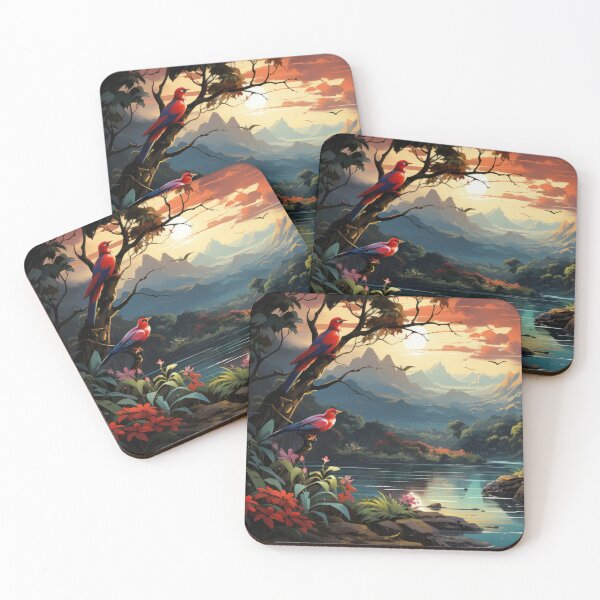 Item preview, Birds Flying Over a River Landscapes Realistic Digital designed and sold by frequent-art.