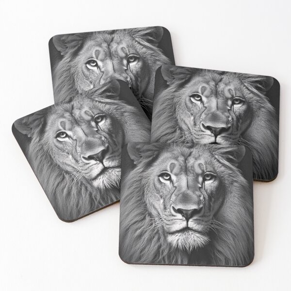 Item preview, Majestic lion in black and white designed and sold by DeMuurdecoratie.