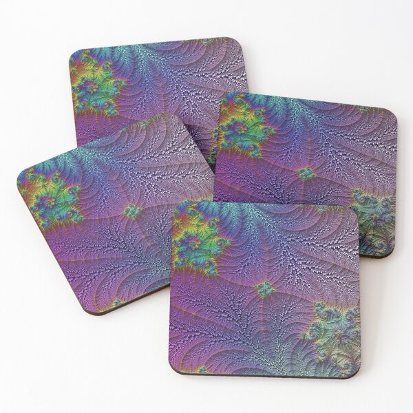 Item preview, Mandelbrot 101 - Intricate purple-blue branching color flow with vibrant self-similar fractal rainbow blossoms designed and sold by Draeger0.