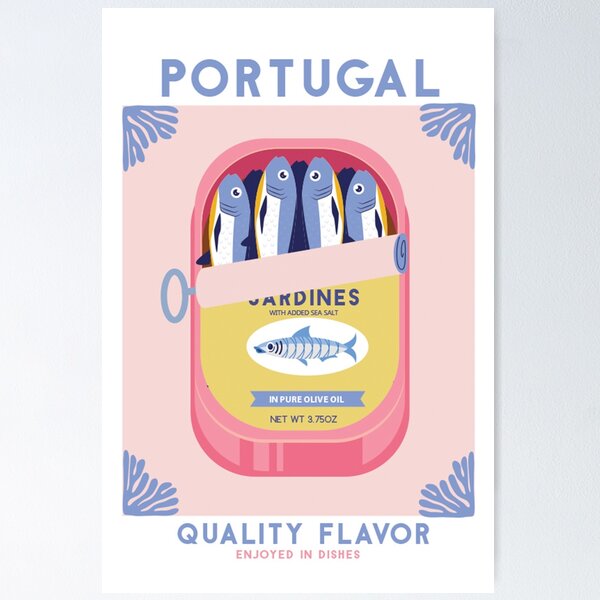 Artikel-Vorschau von Portugal Sardinen Vintage Poster, designt und verkauft von Arctic frame studio.