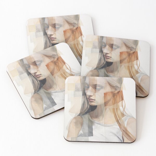 Item preview, Fragmented Woman Portrait in Monochrome designed and sold by DeMuurdecoratie.