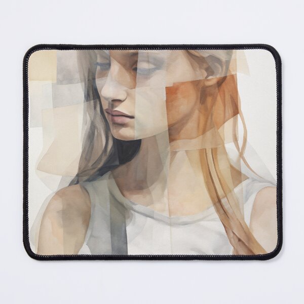 Item preview, Fragmented Woman Portrait in Monochrome designed and sold by DeMuurdecoratie.