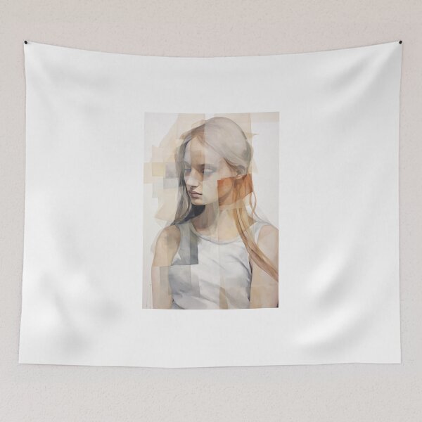 Item preview, Fragmented Woman Portrait in Monochrome designed and sold by DeMuurdecoratie.