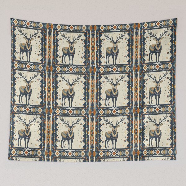 Item preview, Cool folk deer stag designed and sold by Folksy Living.