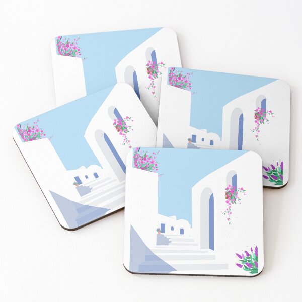 Item preview, santorini travel poster minimalistic designed and sold by Arctic frame studio.