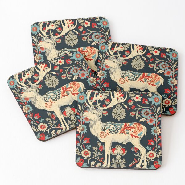 Item preview, Folk deer stag with flowers designed and sold by Folksy Living.