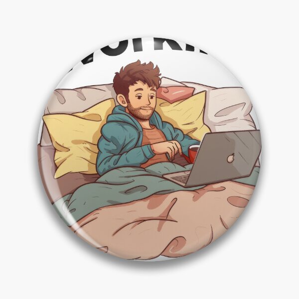 Item preview, Working From Home Man In Bed designed and sold by Wormy-23.