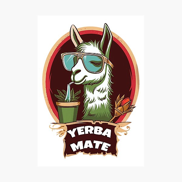 Item preview, Cool Llama con diseño de Yerba Mate designed and sold by flamini.