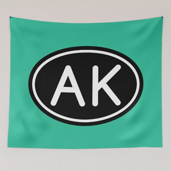 Item preview, AK Initials Monogram Oval White Letters designed and sold by Jeallan Designs.