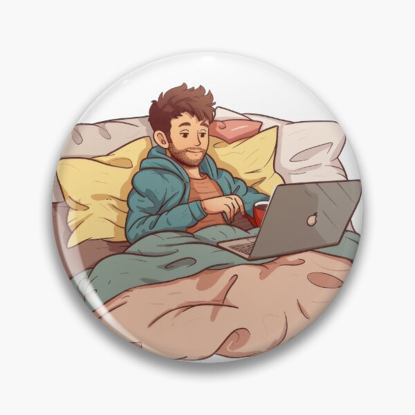 Item preview, Working From Home Man In Bed designed and sold by Wormy-23.