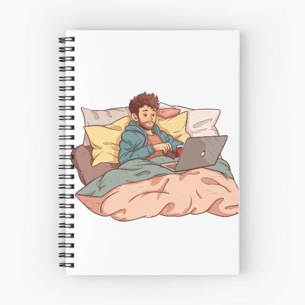 Item preview, Working From Home Man In Bed designed and sold by Wormy-23.