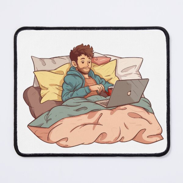 Item preview, Working From Home Man In Bed designed and sold by Wormy-23.