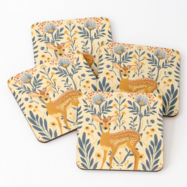 Aperçu de l'œuvre Bébé biche avec des fleurs créée et vendue par Folksy Living.