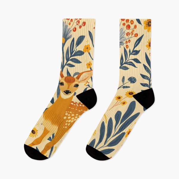 Item preview, Baby doe deer with flowers designed and sold by Folksy Living.