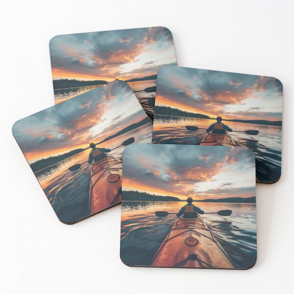 Item preview, Kayaking Photo Sticker or Magnet Art Sunset Colorful  designed and sold by LaurenMaryStore.