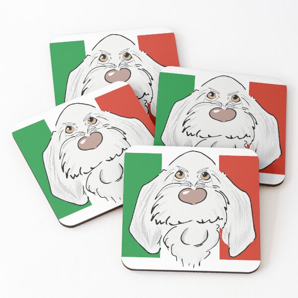 Item preview, Ciao Bella, Young Spinone pup on Italian national flag designed and sold by FoscottsArt.