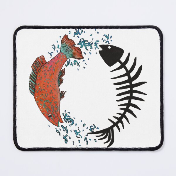 Item preview, Fish with Fish Skeleton Watercolor designed and sold by artbyjanice.