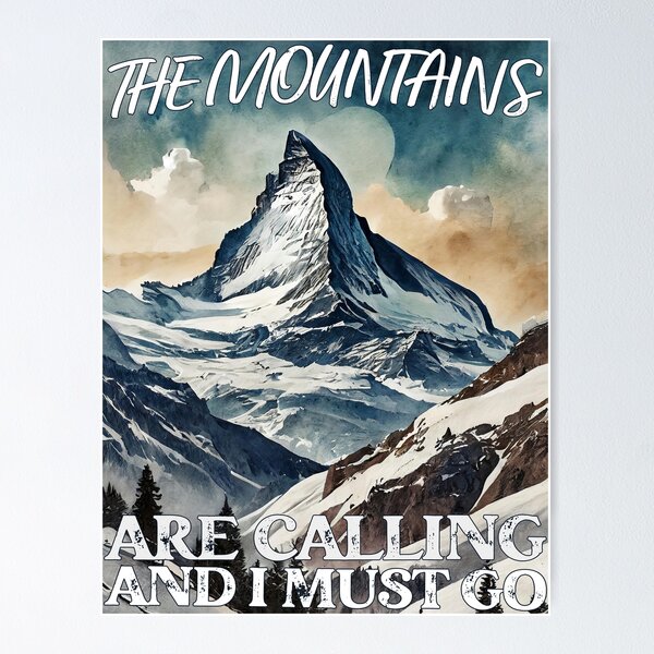 Item preview, Vintage travel saying The Mountains are calling and I must go: Wolf and Italian flag - Minimal retro art for tourism fans designed and sold by pod24.