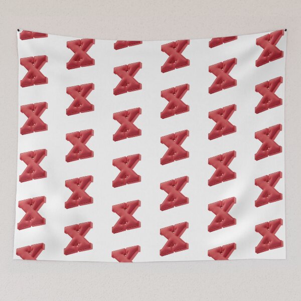 Item preview, Floating Red Cushion Letter X - 3D Fabric Alphabet Series designed and sold by uncoXab.