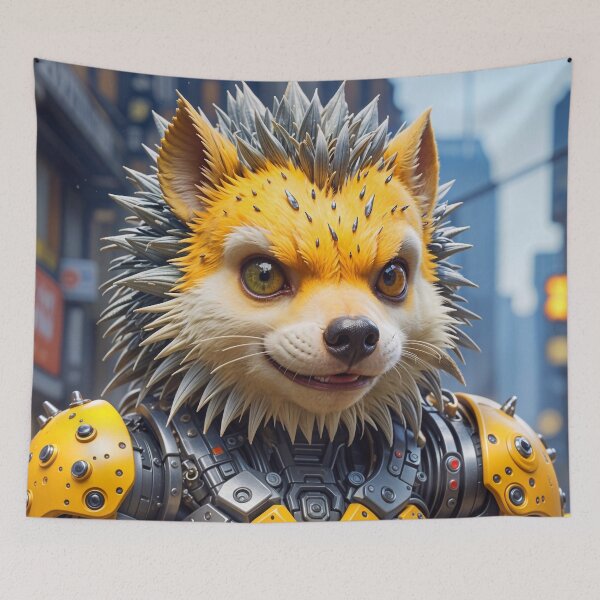 Item preview, Cool Futuristic Cyborg Hedgehog Killer Robot designed and sold by TheArtOfPat.