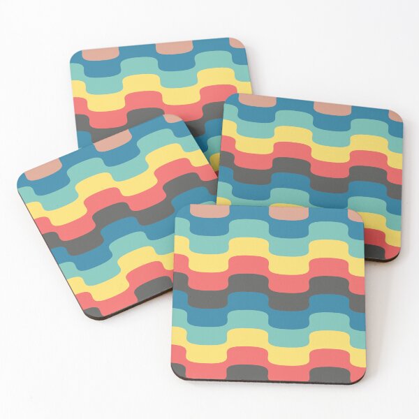 Item preview, Vivid Prismatic Polychrome Rainbow Jagged Waves designed and sold by EvergreenMotifs.