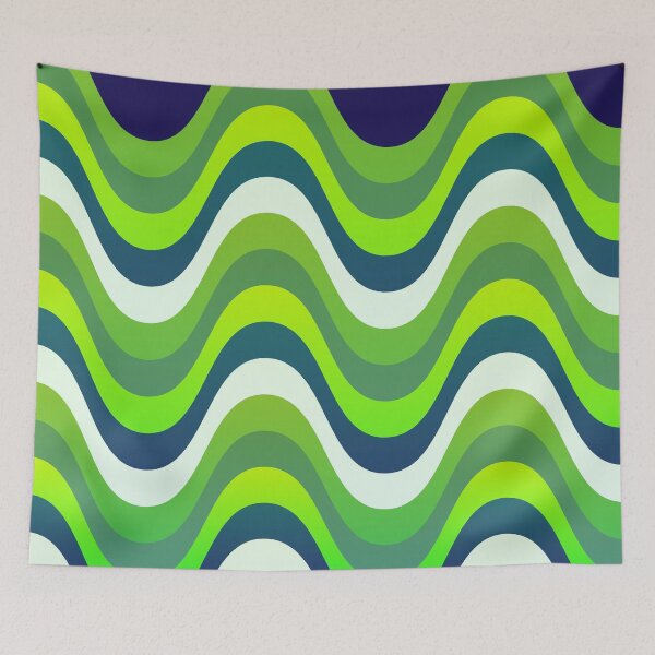 Item preview, Vivid Prismatic Polychrome Rainbow Jagged Waves designed and sold by EvergreenMotifs.
