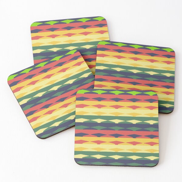 Item preview, Vivid Prismatic Polychrome Rainbow Jagged Waves designed and sold by EvergreenMotifs.