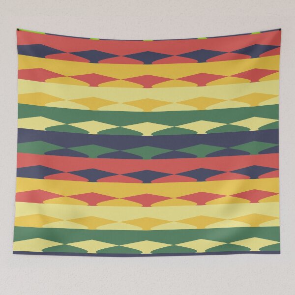 Item preview, Vivid Prismatic Polychrome Rainbow Jagged Waves designed and sold by EvergreenMotifs.
