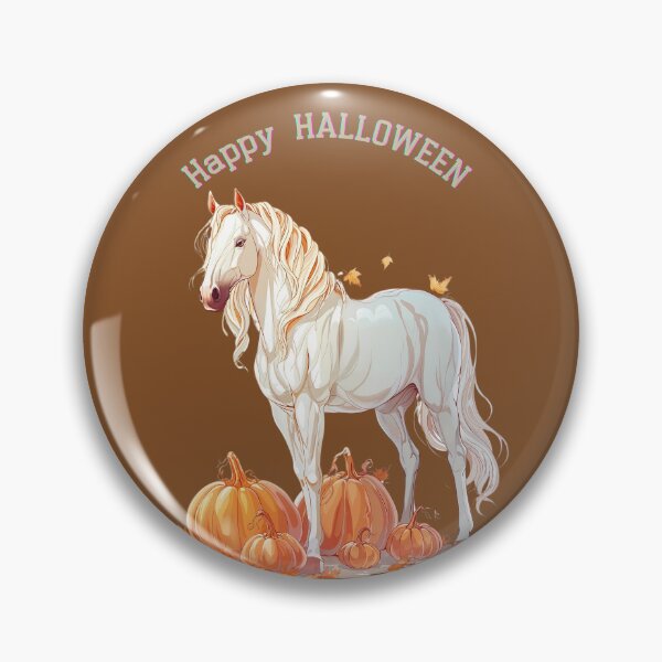 Item preview, Snow white horse with pumpkins. Arabian horse lover. Happy Halloween designed and sold by Anastasiia Yurevych.