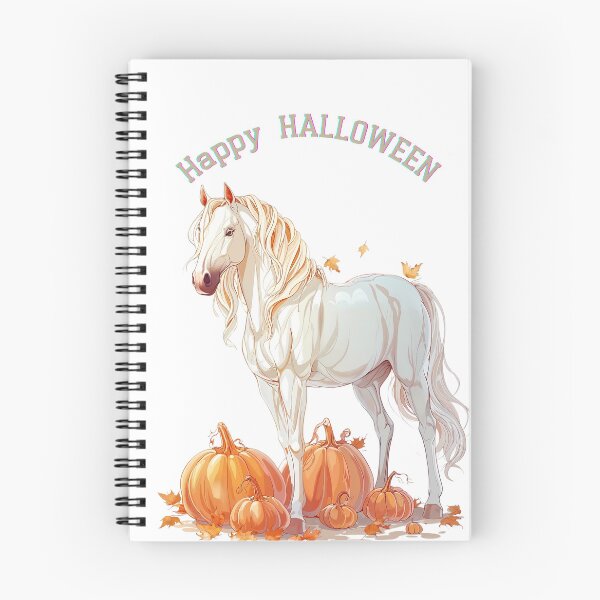 Item preview, Snow white horse with pumpkins. Arabian horse lover. Happy Halloween designed and sold by Anastasiia Yurevych.