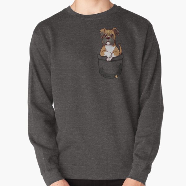 Pocket Cute Boxer Dog Pullover Sweatshirt