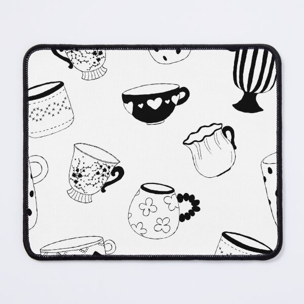 Item preview, Kitchen sketch vintage decor, mugs and cups seamless pattern, wrapping paper design. wallpaper decor, paper, printable, fabric design designed and sold by GorXena.