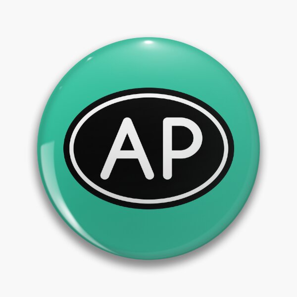 Item preview, AP Initials Monogram Oval White Letters designed and sold by Jeallan Designs.