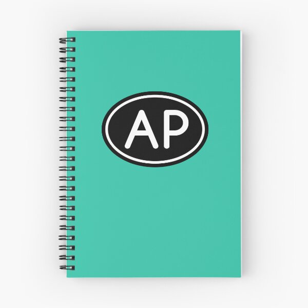 Item preview, AP Initials Monogram Oval White Letters designed and sold by Jeallan Designs.