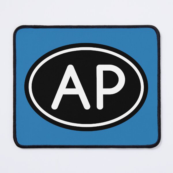 Item preview, AP Initials Monogram Oval White Letters designed and sold by Jeallan Designs.
