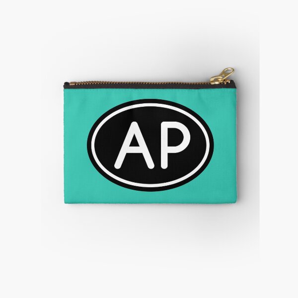 Item preview, AP Initials Monogram Oval White Letters designed and sold by Jeallan Designs.