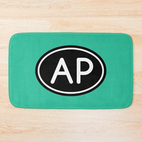 Item preview, AP Initials Monogram Oval White Letters designed and sold by Jeallan Designs.