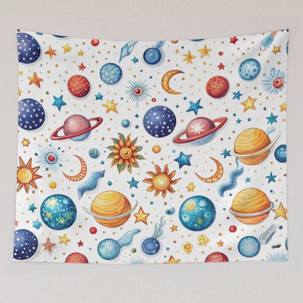 Item preview, Space Pattern Planets Stars Comets Cosmic Exploration Universe designed and sold by Rostislav Bouda.