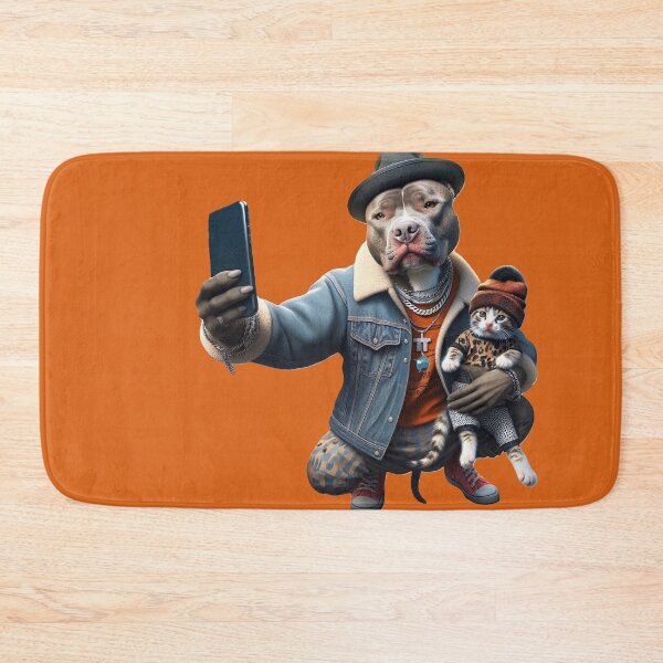 Item preview, Copy of Pitbull Celebrity Taking Selfie with Kitten designed and sold by TheDogOnIt.