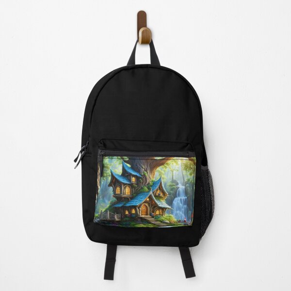 Item preview, A Crystal-clear Waterfall Whispers Near the Tree House of the Gnomes in the Enchanted Forest designed and sold by Second Draft Visuals.