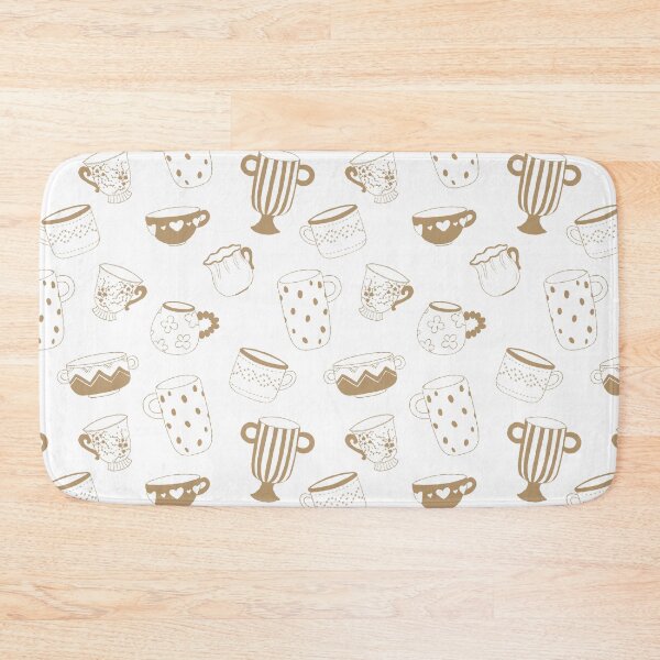 Item preview, Kitchen sketch vintage decor, mugs and cups seamless pattern, wrapping paper design. wallpaper decor, paper, printable, fabric design designed and sold by GorXena.