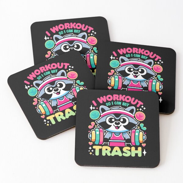 Item preview, I Work Out So I Can Eat Trash Garbage Funny Raccoon Fitness Gym designed and sold by Dressed For  Duty.